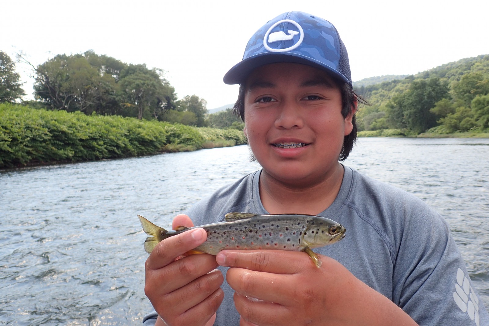 guided fly fishing delaware river new york big brown trout filingo fly fishing